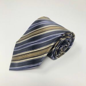 Van Heusen Navy & Gold Striped Tie